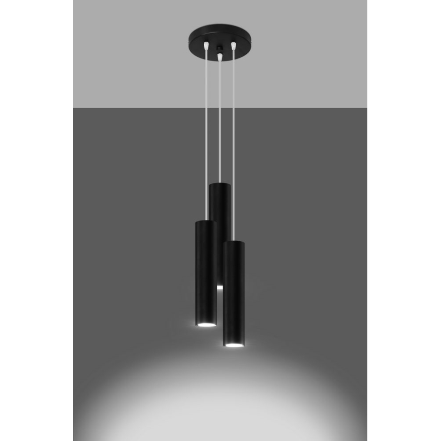 Chandelier on a string LAGOS 3xGU10/10W/230V black