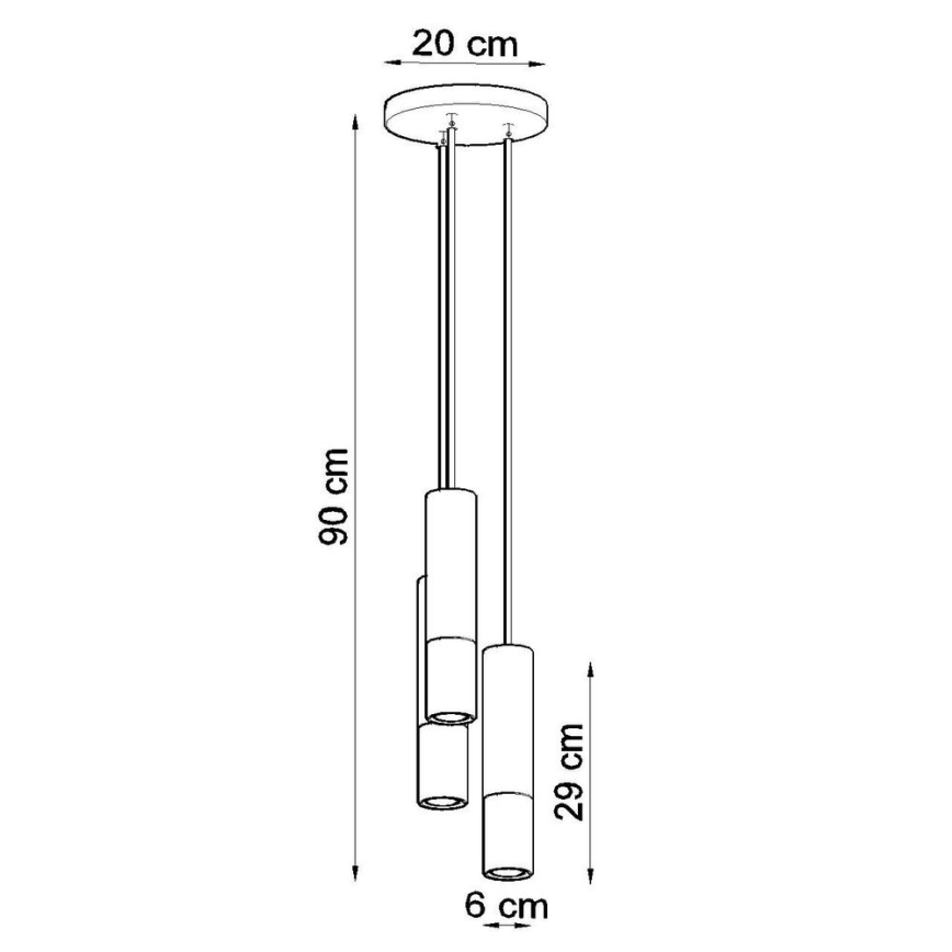 Chandelier on a string LAGOS 3xGU10/10W/230V black
