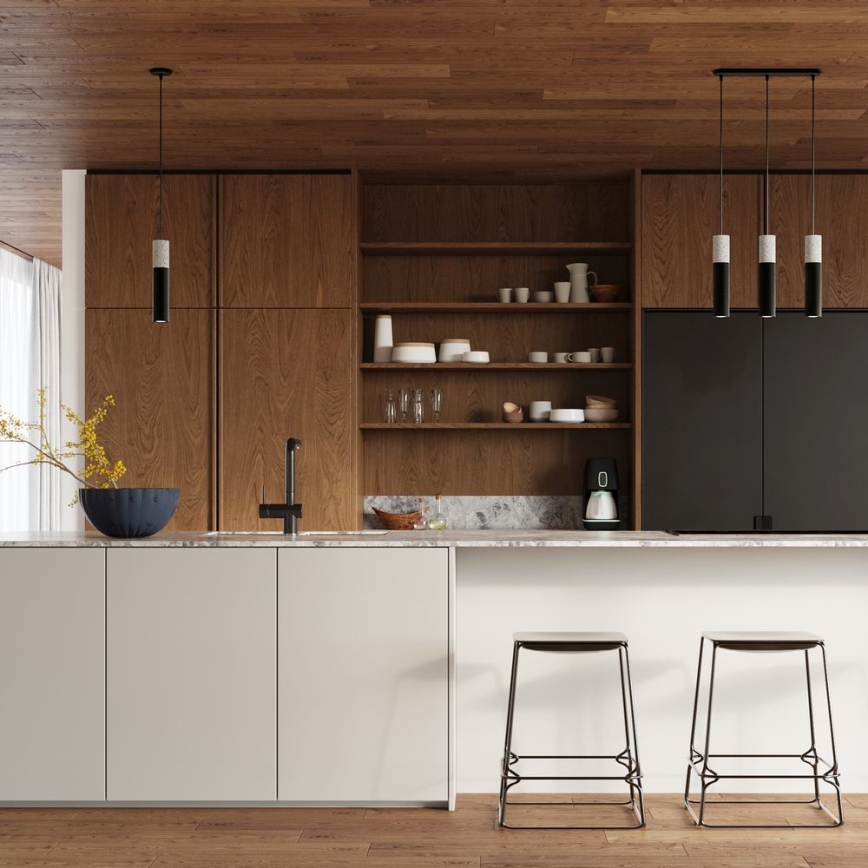 Chandelier on a string BORGIO 3xGU10/40W/230V concrete/metal black