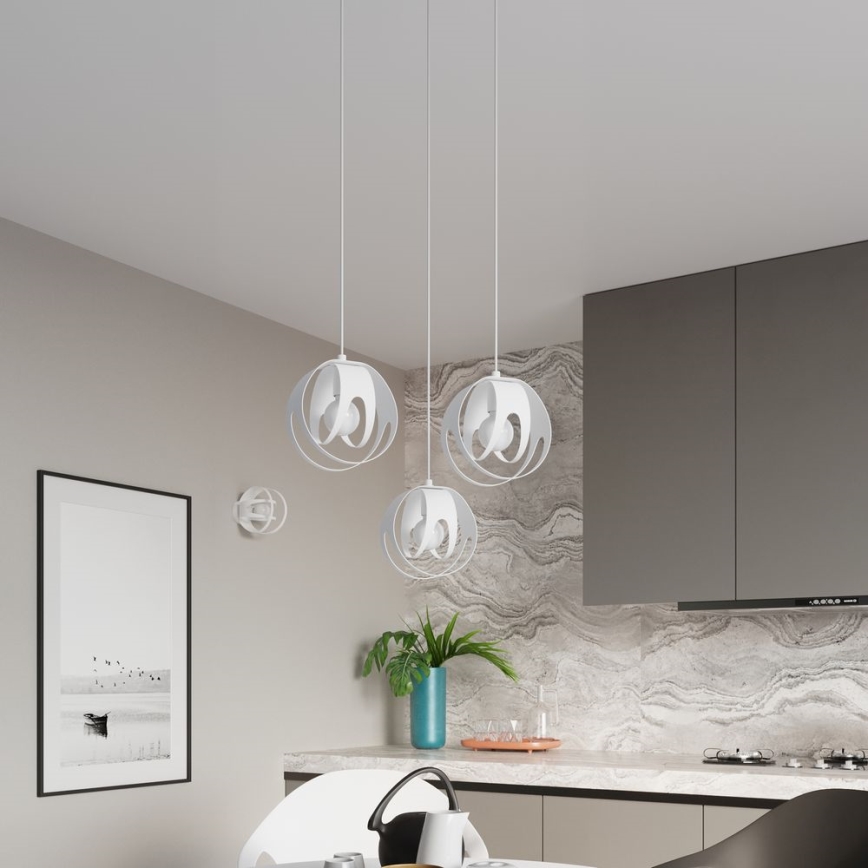 Chandelier on a string TULOS 1xE27/60W/230V white
