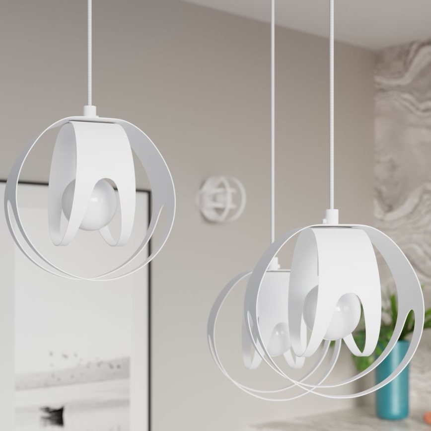 Chandelier on a string TULOS 1xE27/60W/230V white