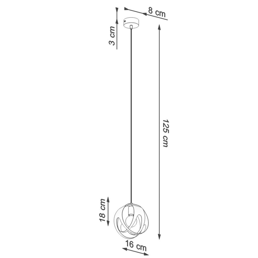 Chandelier on a string TULOS 1xE27/60W/230V white
