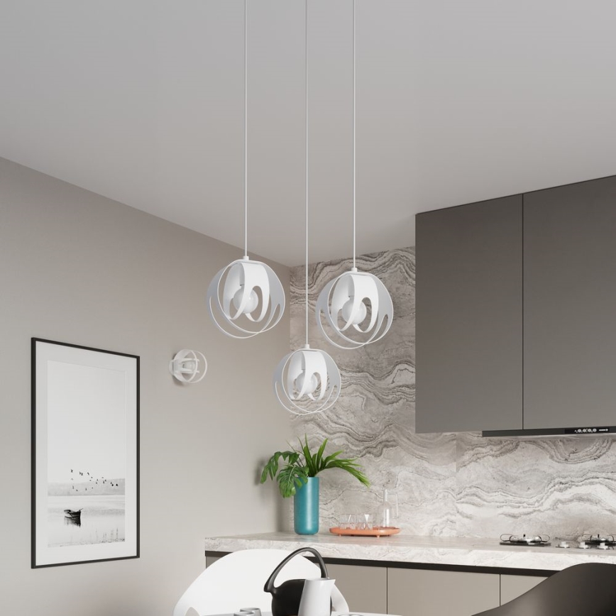 Chandelier on a string TULOS 3xE27/60W/230V white