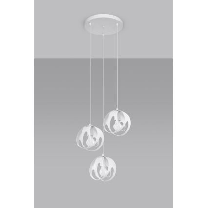 Chandelier on a string TULOS 3xE27/60W/230V white