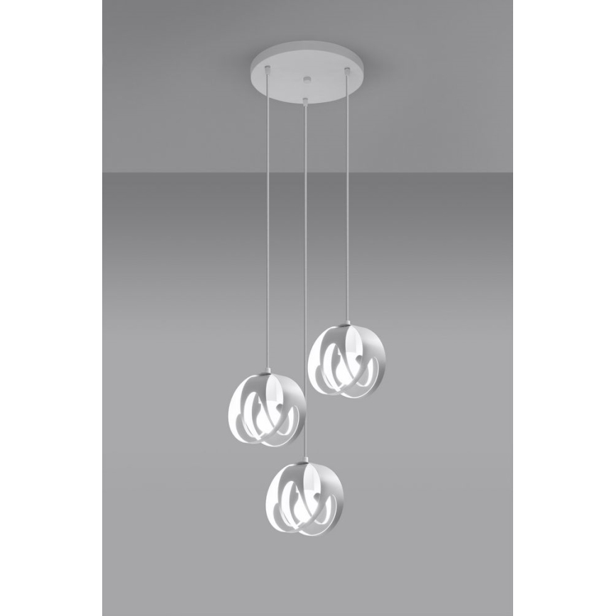 Chandelier on a string TULOS 3xE27/60W/230V white