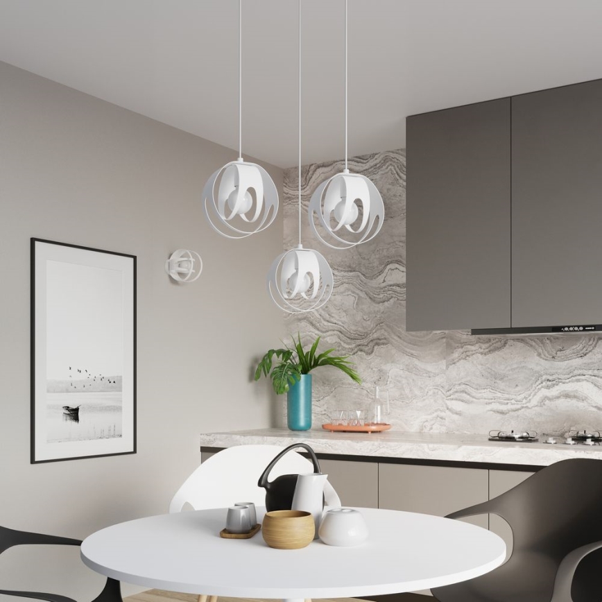 Chandelier on a string TULOS 3xE27/60W/230V white