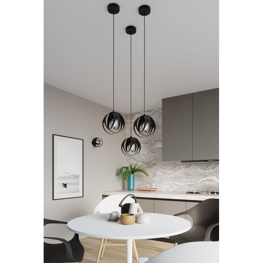 Surface-mounted chandelier TULOS 1xE27/60W/230V black