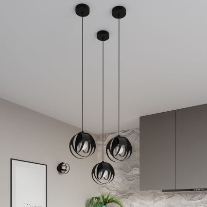Chandelier on a string TULOS 1xE27/60W/230V black