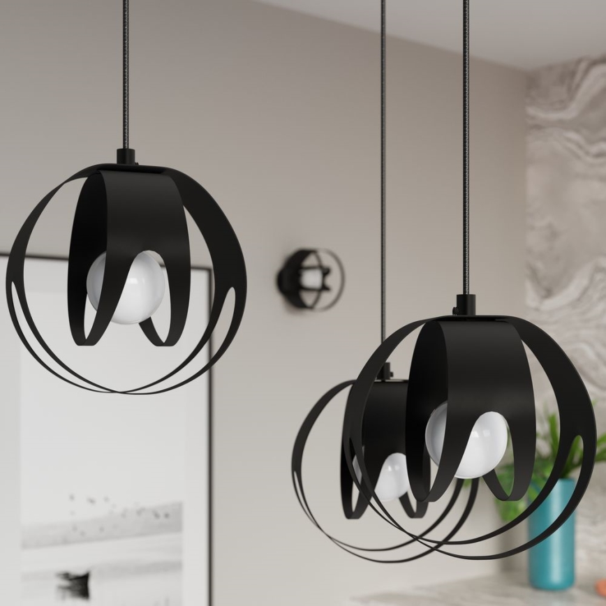 Chandelier on a string TULOS 1xE27/60W/230V black