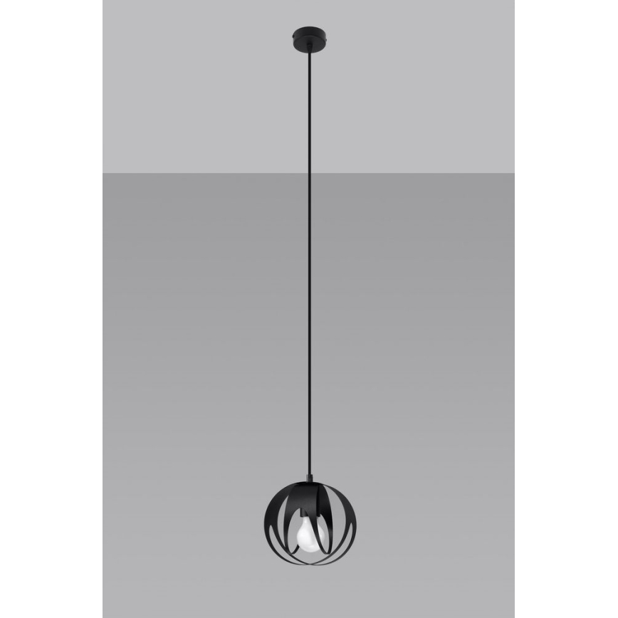 Chandelier on a string TULOS 1xE27/60W/230V black