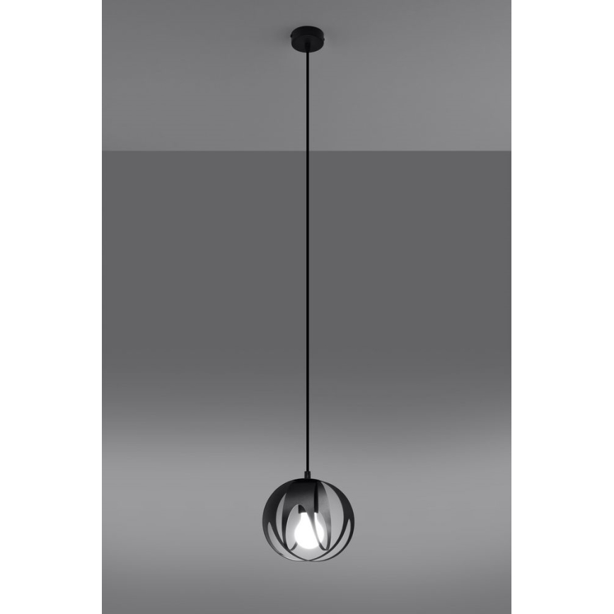 Chandelier on a string TULOS 1xE27/60W/230V black