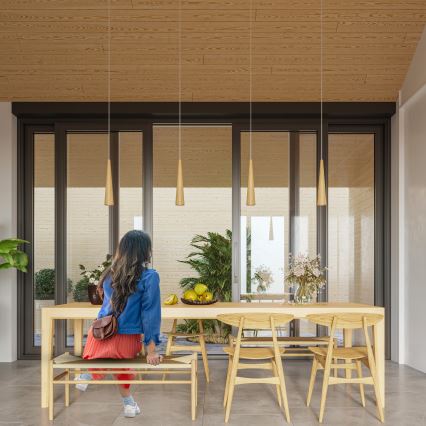 SULA cable-hung pendant lamp 1xGU10/10W/230V Ø 8 cm, beige