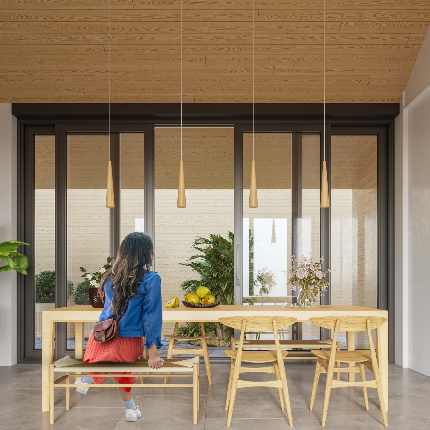 SULA cable-hung pendant lamp 1xGU10/10W/230V Ø 8 cm, beige