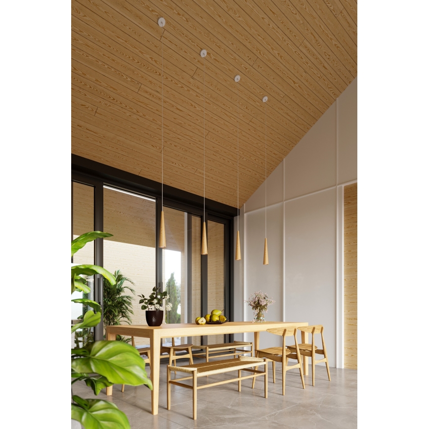 SULA cable-hung pendant lamp 1xGU10/10W/230V Ø 8 cm, beige