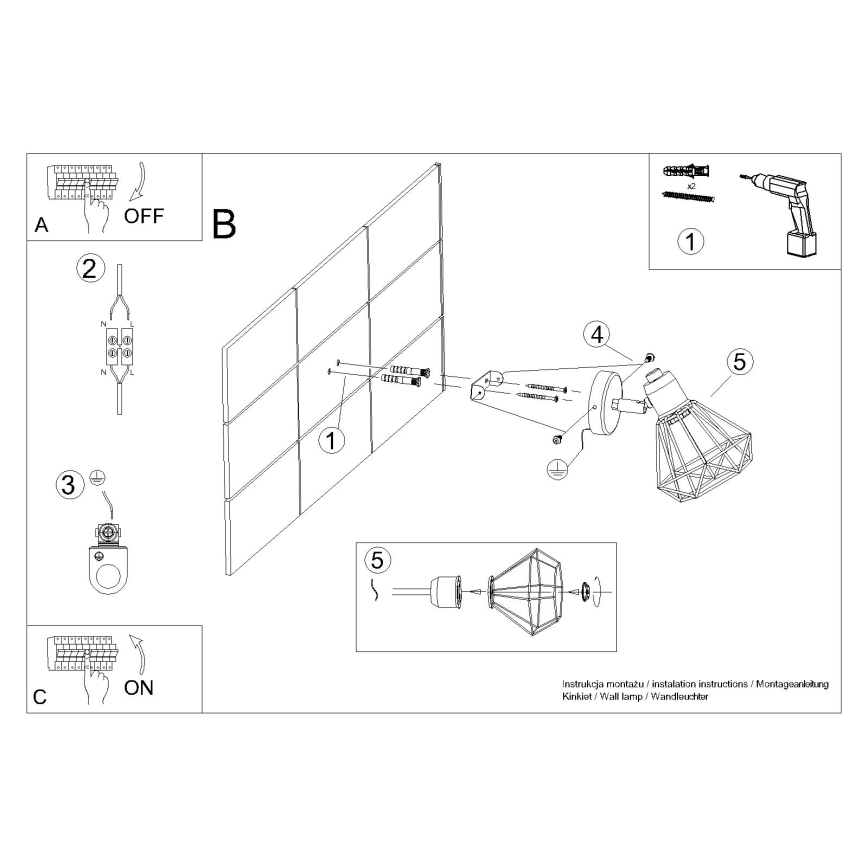 Wall spotlight ARTEMIS 1xE14/40W/230V white