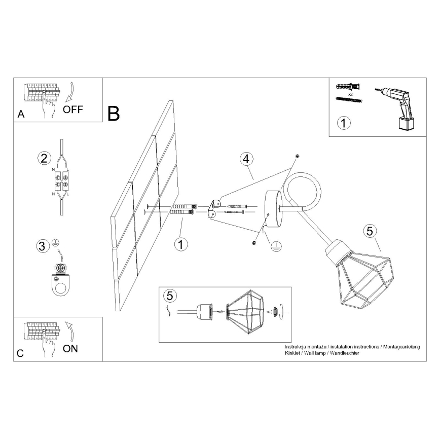 Wall light ARTEMIS 1xE14/40W/230V black