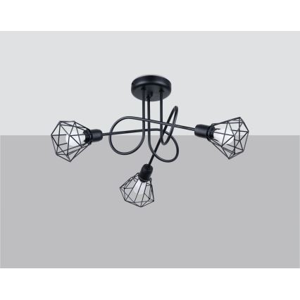 Chandelier on a pole ARTEMIS 3xE14/40W/230V black