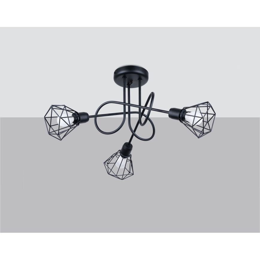 Chandelier on a pole ARTEMIS 3xE14/40W/230V black