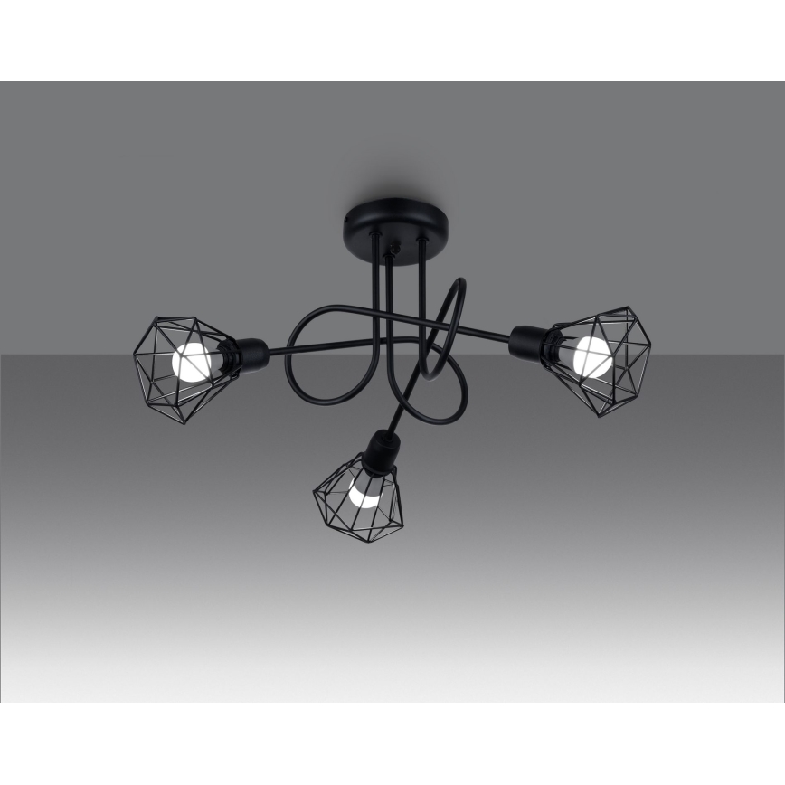 Chandelier on a pole ARTEMIS 3xE14/40W/230V black