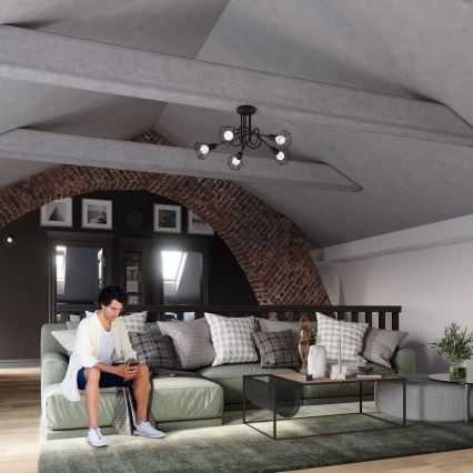 Chandelier on a pole ARTEMIS 5xE14/40W/230V black