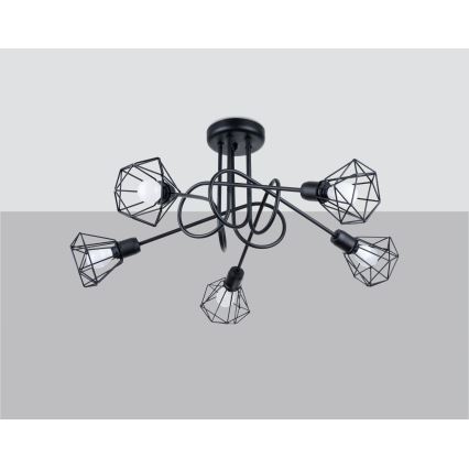 Chandelier on a pole ARTEMIS 5xE14/40W/230V black