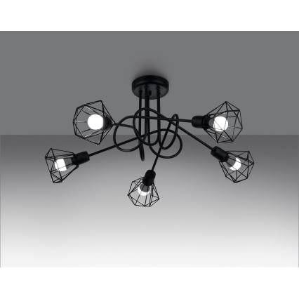 Chandelier on a pole ARTEMIS 5xE14/40W/230V black