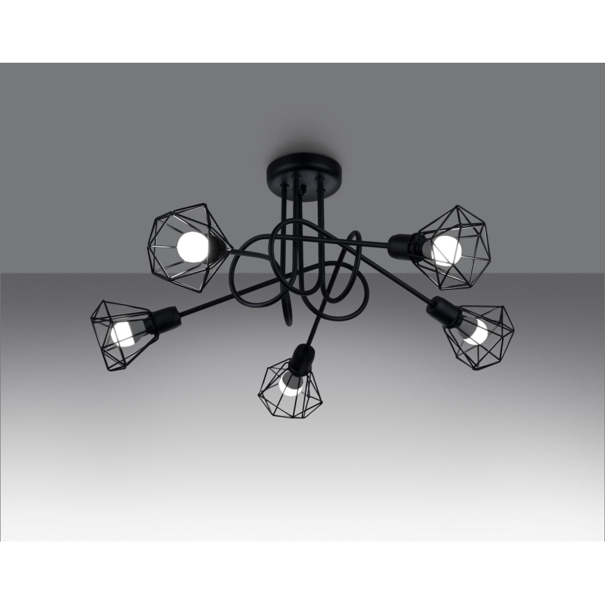 Chandelier on a pole ARTEMIS 5xE14/40W/230V black