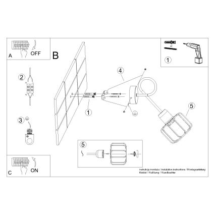 Wall light BELUCI 1xE14/40W/230V black
