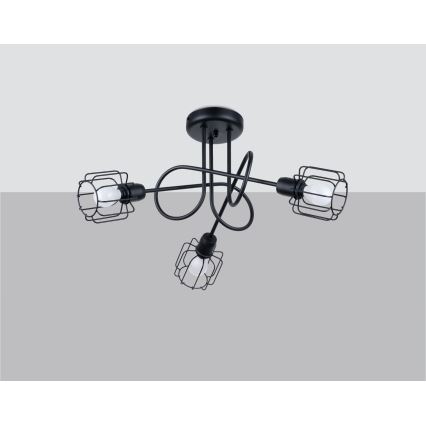 Chandelier on a pole BELUCI 3xE14/40W/230V black