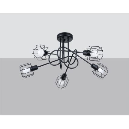 Chandelier on a pole BELUCI 5xE14/40W/230V black