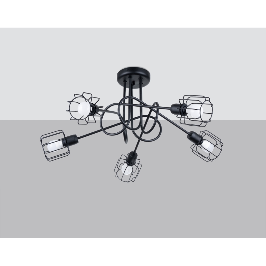 Chandelier on a pole BELUCI 5xE14/40W/230V black