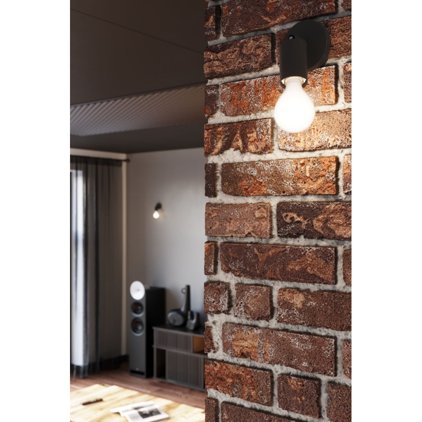 Wall spotlight FORNES 1xE27/60W/230V black