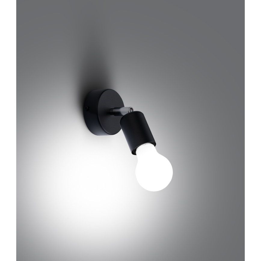 Wall spotlight FORNES 1xE27/60W/230V black