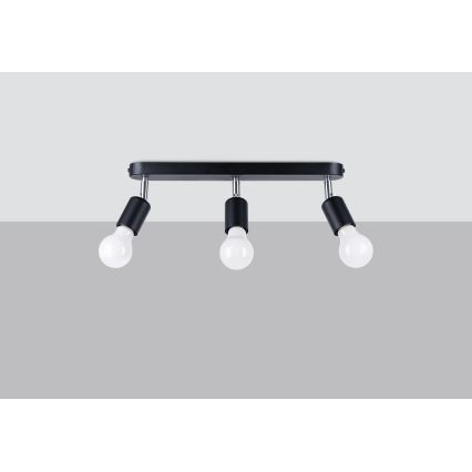 Spotlight FORNES 3xE27/60W/230V black