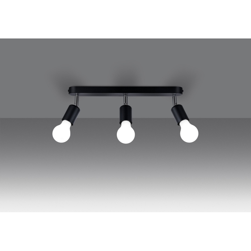 Spotlight FORNES 3xE27/60W/230V black