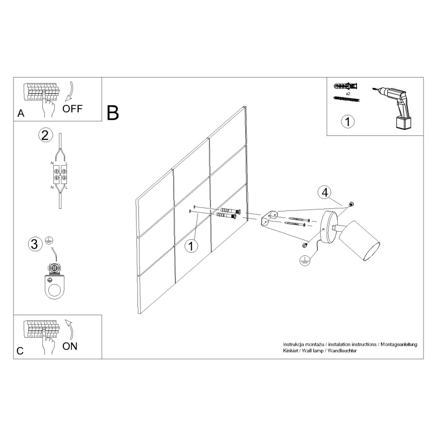 Wall spotlight LEMMI 1xGU10/40W/230V white