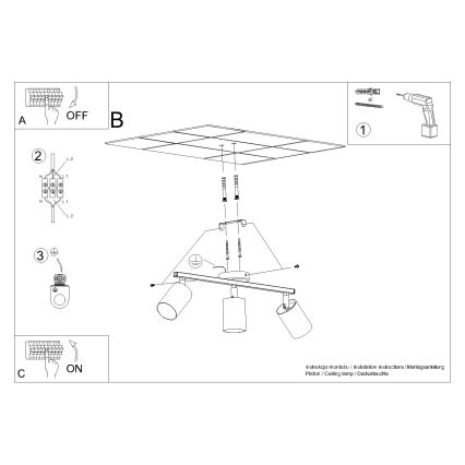 Spotlight LEMMI 3xGU10/40W/230V white