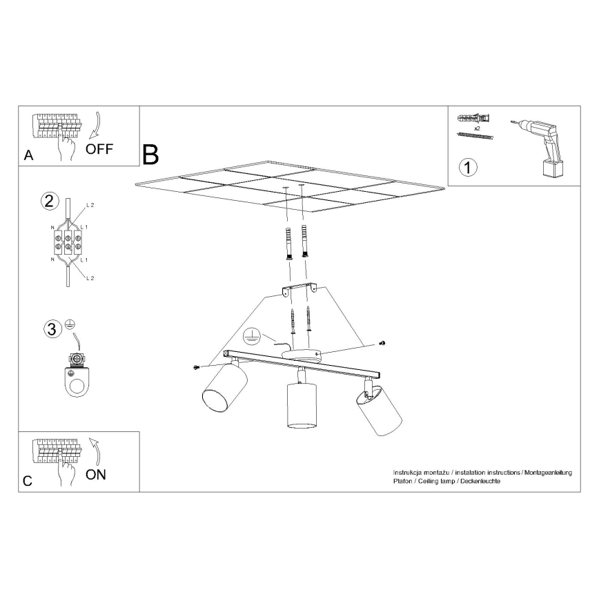 Spotlight LEMMI 3xGU10/40W/230V white