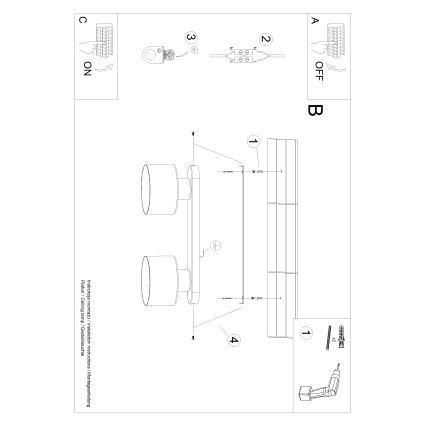 Ceiling light SAVAR 2xE27/60W/230V black