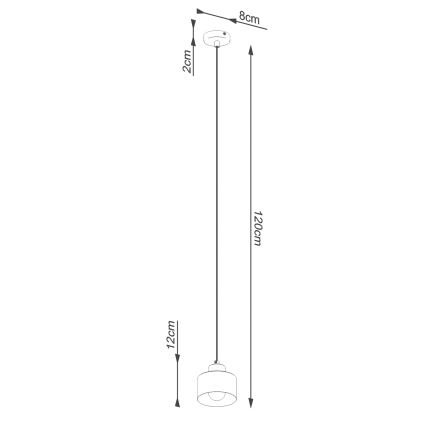 Chandelier on a string SAVAR 1xE27/60W/230V black