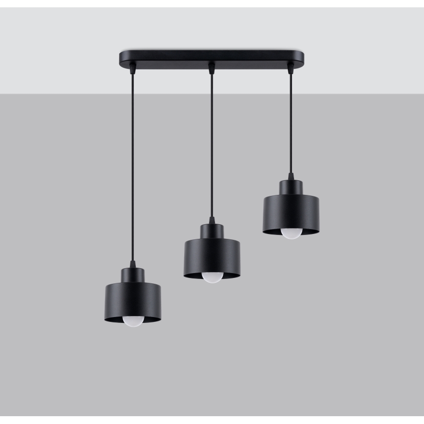 Chandelier on a string SAVAR 3xE27/60W/230V black