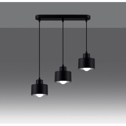 Chandelier on a string SAVAR 3xE27/60W/230V black
