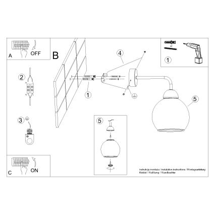 Wall lamp ALINO 1xE27/60W/230V black