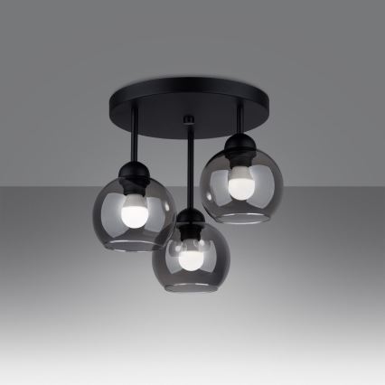 Chandelier on a pole ALINO 3xE27/60W/230V black
