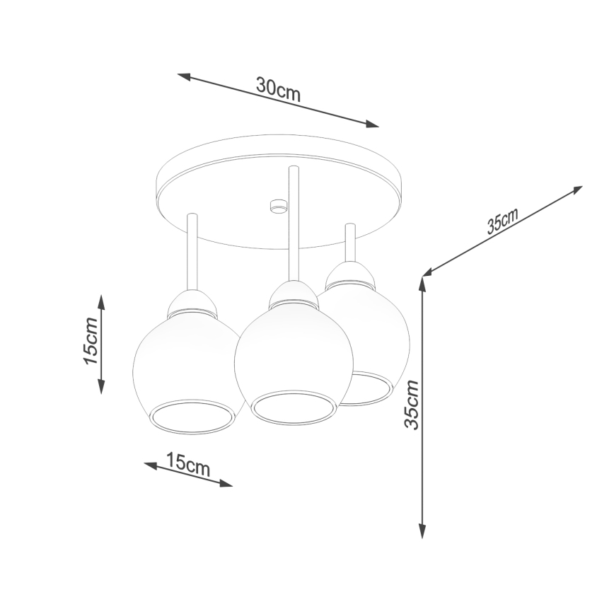 Chandelier on a pole ALINO 3xE27/60W/230V black