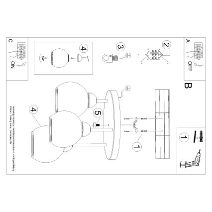 Chandelier on a pole ALINO 3xE27/60W/230V black