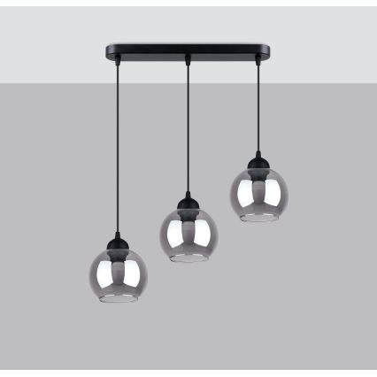 Chandelier on a string ALINO 3xE27/60W/230V black