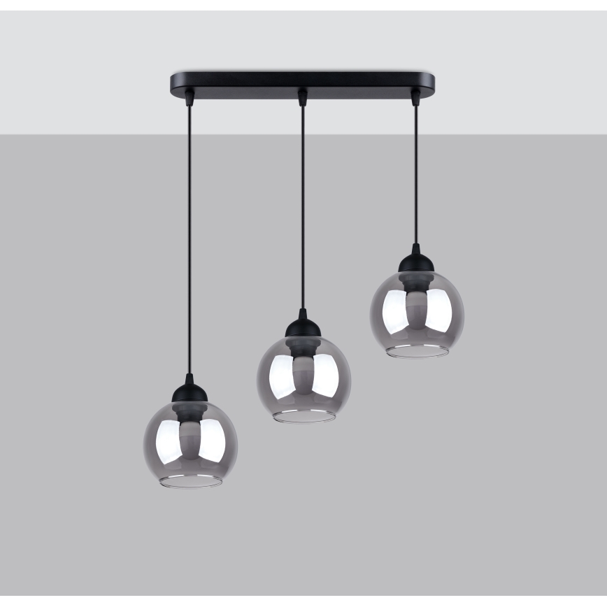 Chandelier on a string ALINO 3xE27/60W/230V black