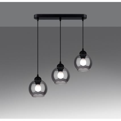 Chandelier on a string ALINO 3xE27/60W/230V black