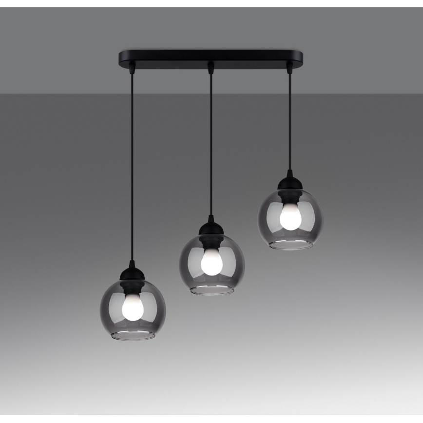 Chandelier on a string ALINO 3xE27/60W/230V black